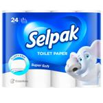 Туалетний папір Selpak Super Soft білий 3-шаровий 24шт