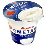 Сметана Auchan 15% 300г
