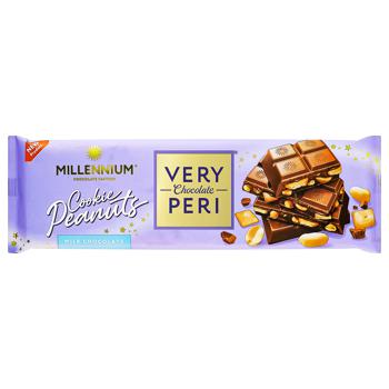 Шоколад молочный Millennium Very Peri с начинкой с печеньем и арахисом 270г - купить, цены на NOVUS - фото 1