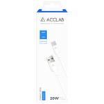 Кабель Acclab PwrX 20W USB to Lightning білий 1,2м