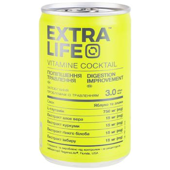 Напиток Extra Life Улучшение пищеварения яблоко и злаки 150мл - купить, цены на МегаМаркет - фото 1
