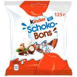 Цукерки Kinder Schoko-Bons з молочного шоколаду з молочно-горіховою начинкою 125г