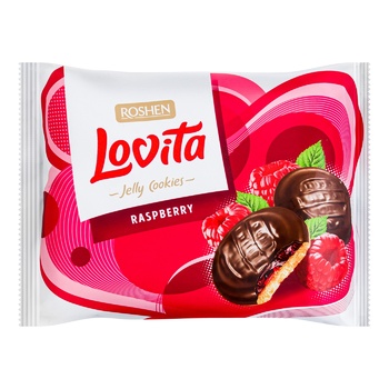 Roshen Lovita Butter Cookies with Jelly Filling with Raspberry Flavor 420g - buy, prices for NOVUS - photo 1