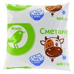 Сметана Auchan 15% 400г