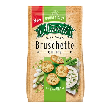 Снеки Maretti Брускетты со вкусом сметаны и лука 140г - купить, цены на METRO - фото 1