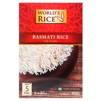 World's Rice Basmati Rice Long-grained in Bags 400g - buy, prices for MegaMarket - photo 2