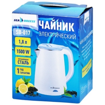 Електрочайник Sea Breeze 1,8л Sb-017 - купити, ціни на Auchan - фото 1